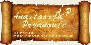Anastasija Prvanović vizit kartica